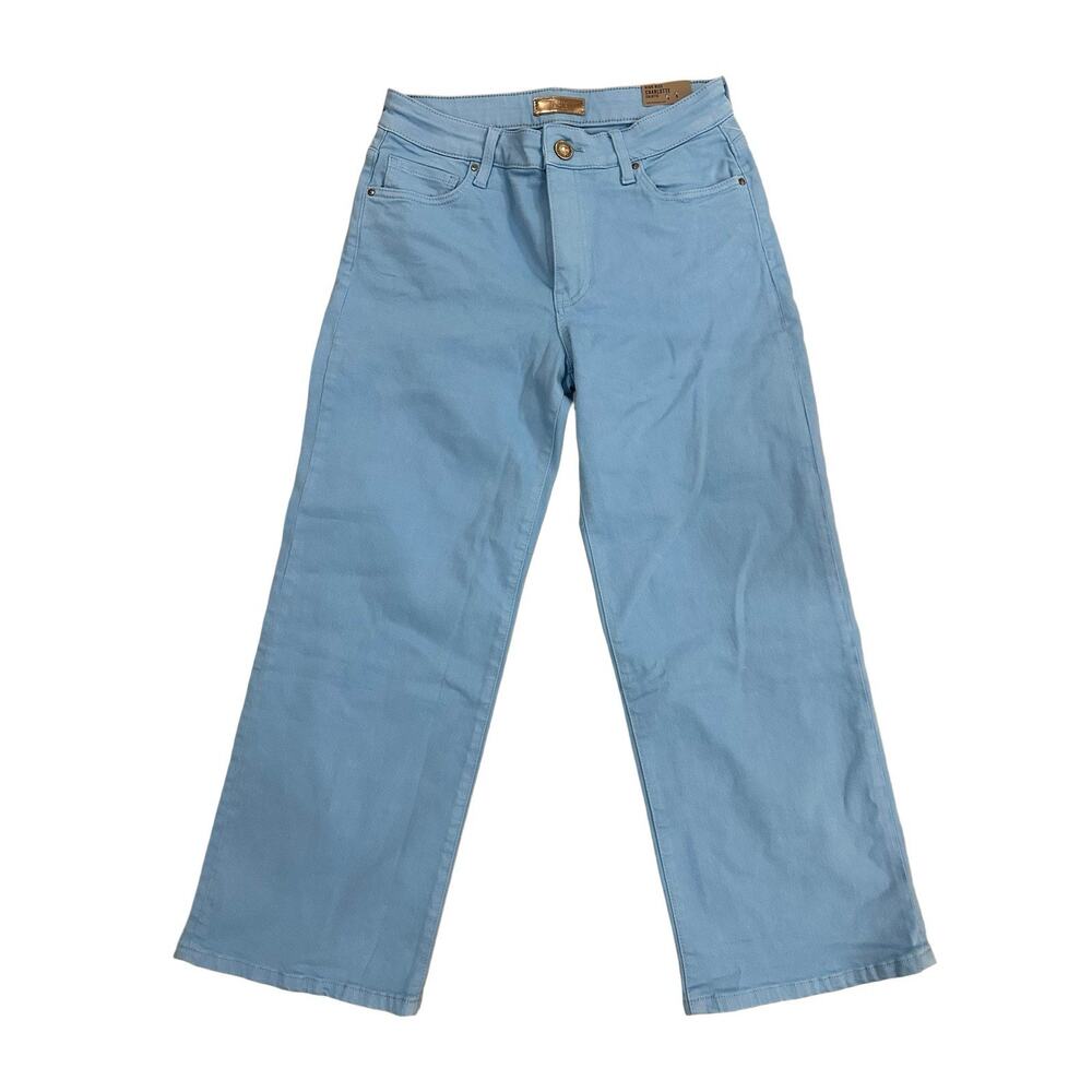 KUT Culotte High Rise Jeans Light Blue Denim Button Zip 5-Pocket Women